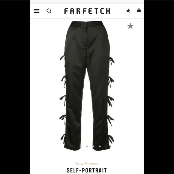 Pants - Self Portrait taffeta bow trousers